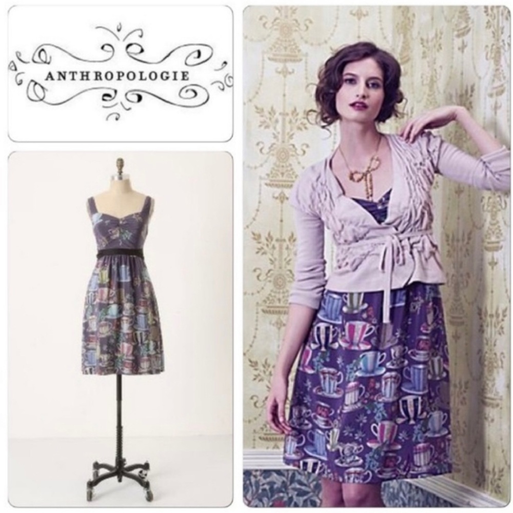 Floreat (Anthropologie) Silk Teacup Dress